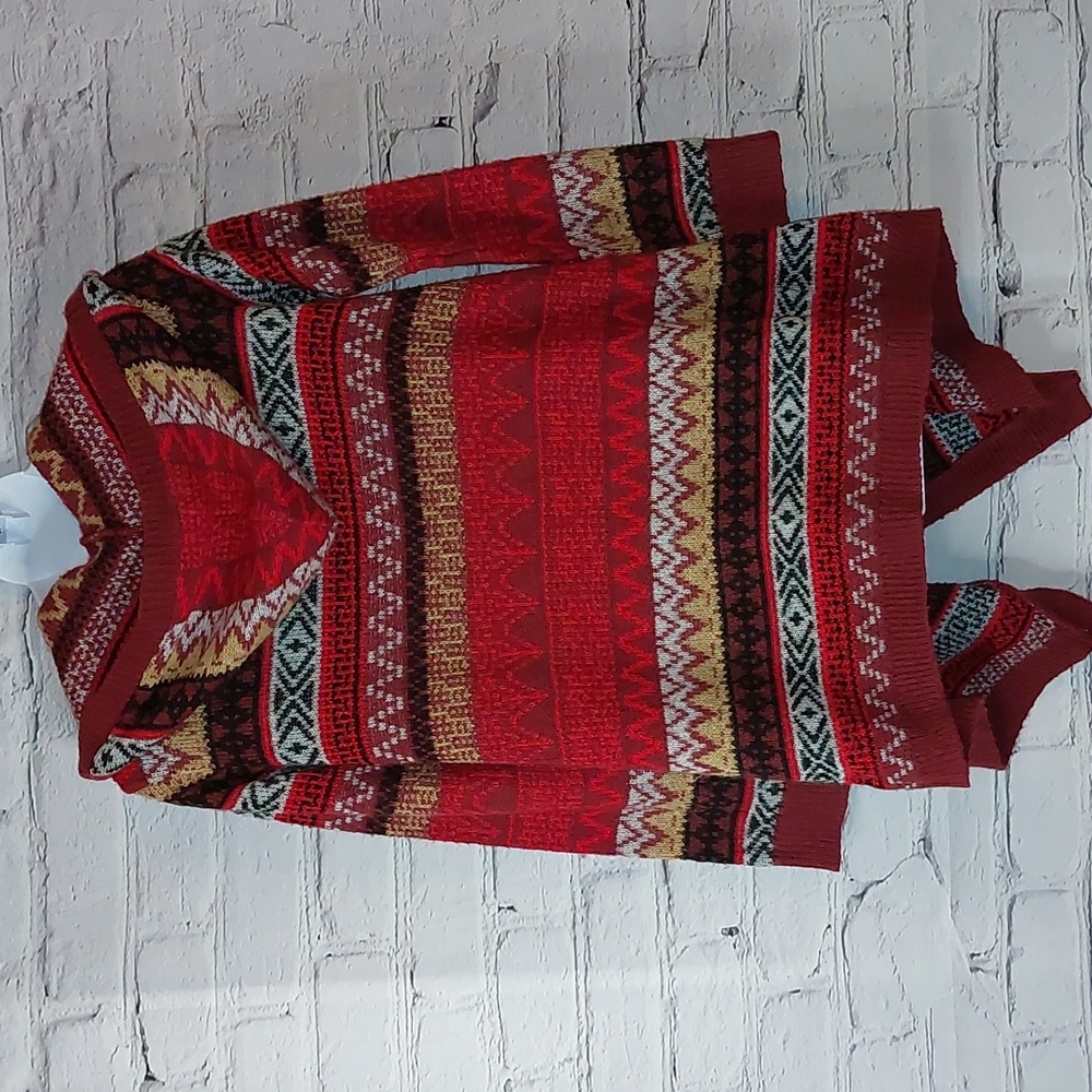 tucker + tate fair isle nordic print waterfall front cardigan 14/16 XL - Picture 4 of 7